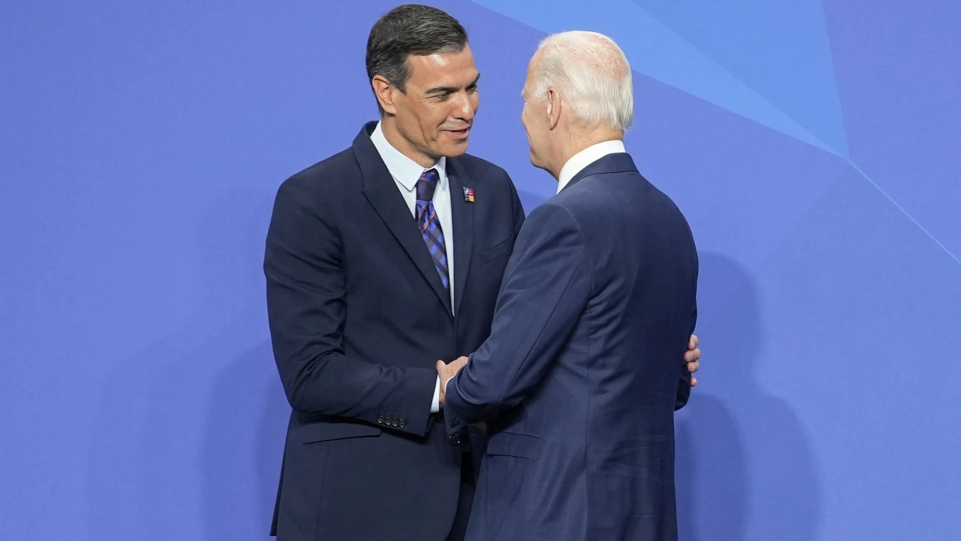 Pedro Sanchez y Joe Biden enCeremonia de bienvenida y foto de familia de los aliados de la OTAN