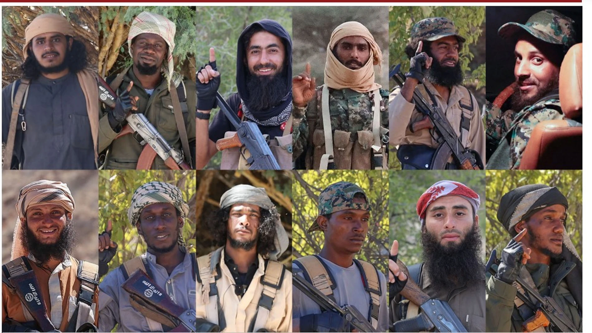 Fotografías de algunos de los autores del atentado de Somalia