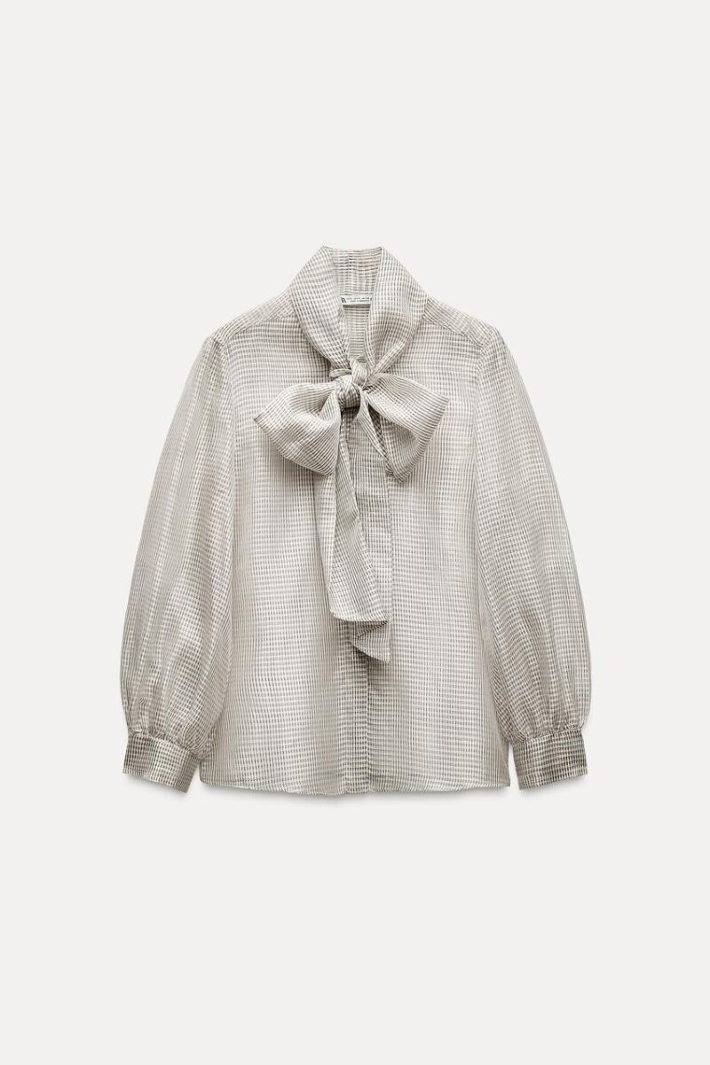 Camisa de cuadros lazo zw collection