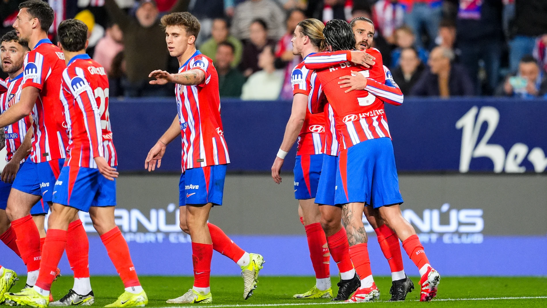 Antoine Griezmann of Atletico de Madrid celebrates a goal during the Spanish Cup, Copa del Rey, round of 32 football match played between Marbella FC and Atletico de Madrid at La Rosaleda stadium on January 4, 2025, in Malaga, Spain. AFP7 04/01/2025 ONLY FOR USE IN SPAIN
