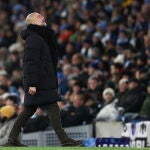 Pep Guardiola, durante el partido ante el West Ham