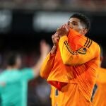 Jude Bellingham celebra su gol al Valencia
