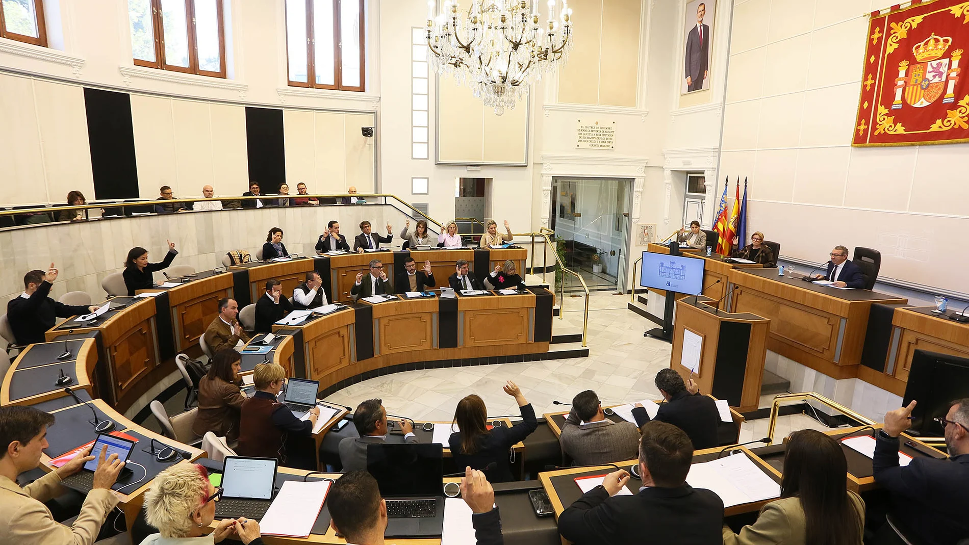 Imagen del pleno extraordinario del mes de enero de la Diputación de Alicante