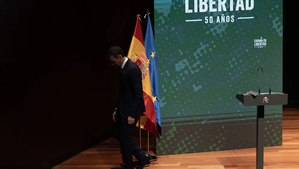 Sánchez interviene en el acto 'España en Libertad' para conmemorar los 50 años de la democracia