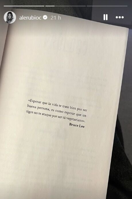 La reflexión de Alejandra Rubio en Instagram