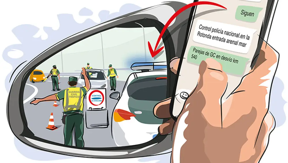 Aviso de control de la Guardia Civil