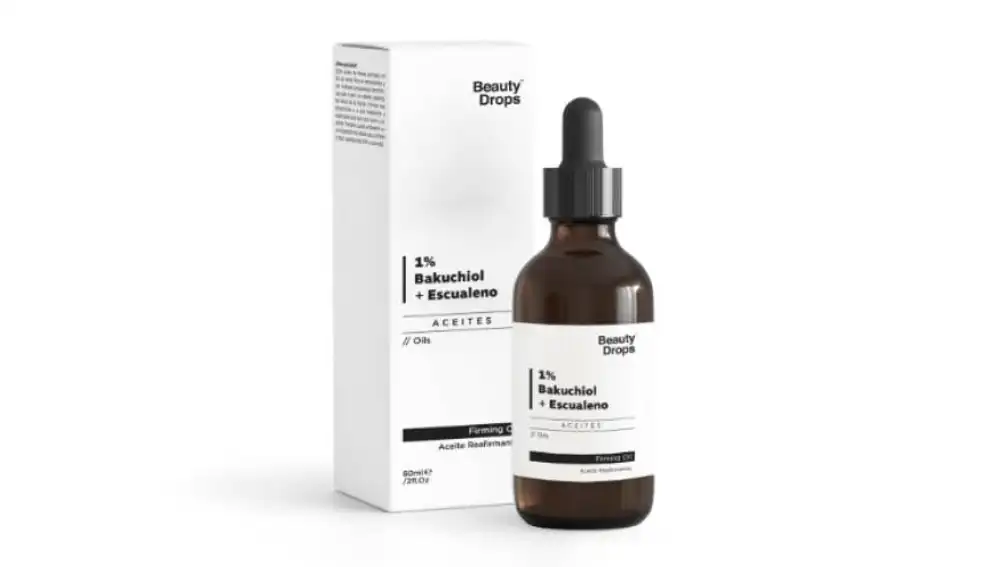 Sérum con bakuchiol '1% Bakuchiol + Escualeno'.