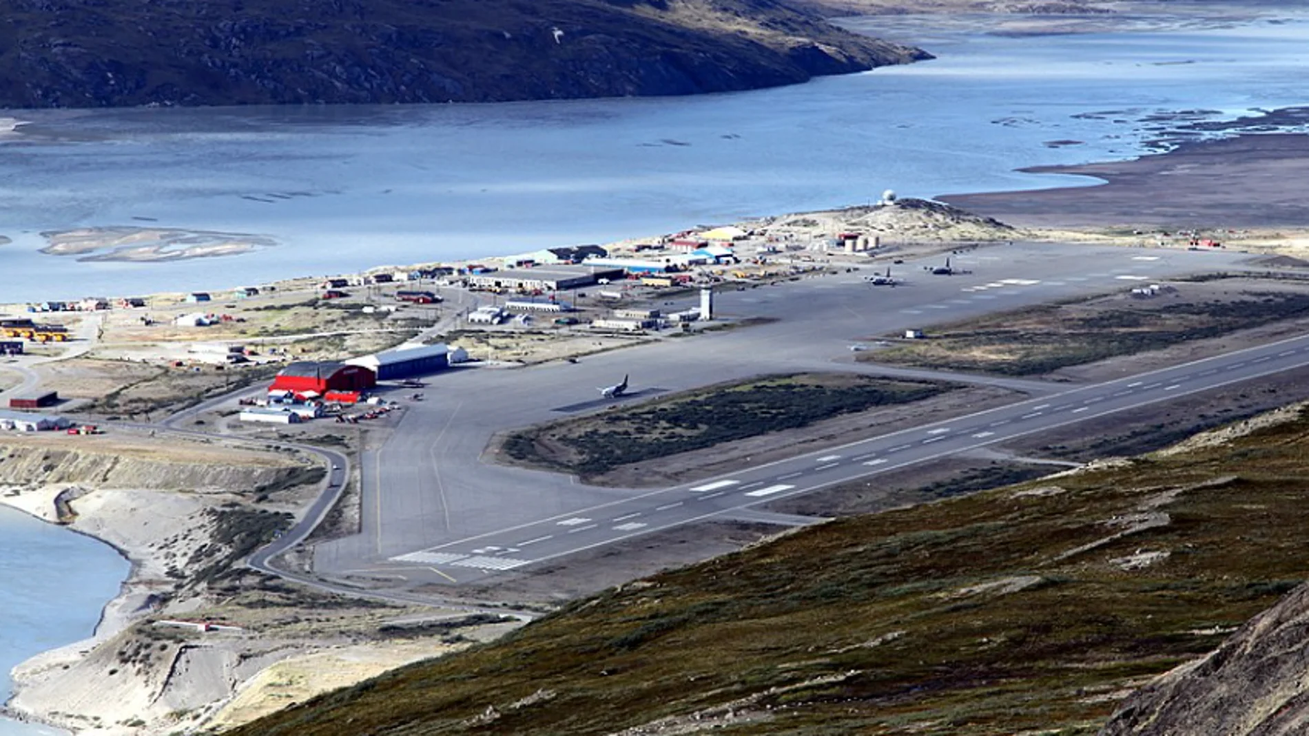 El aeropuerto internacional de Kangerlussuaq en Groenlandia