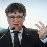 Carles Puigdemont holds press conference after Junts per Catalunya's board meeting