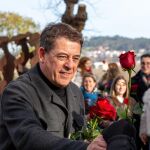 Besteiro, el pasado lunes, en el acto en el que formalizó su precandidatura. 