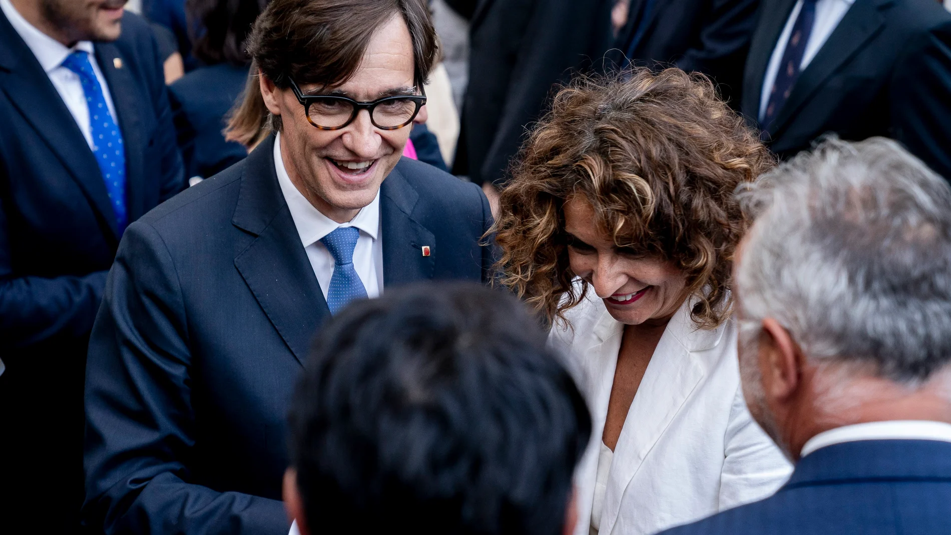 Salvador Illa y María Jesús Montero, en un acto en Madrid