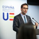 Rueda de prensa de Carlos Cuerpo en Bruselas