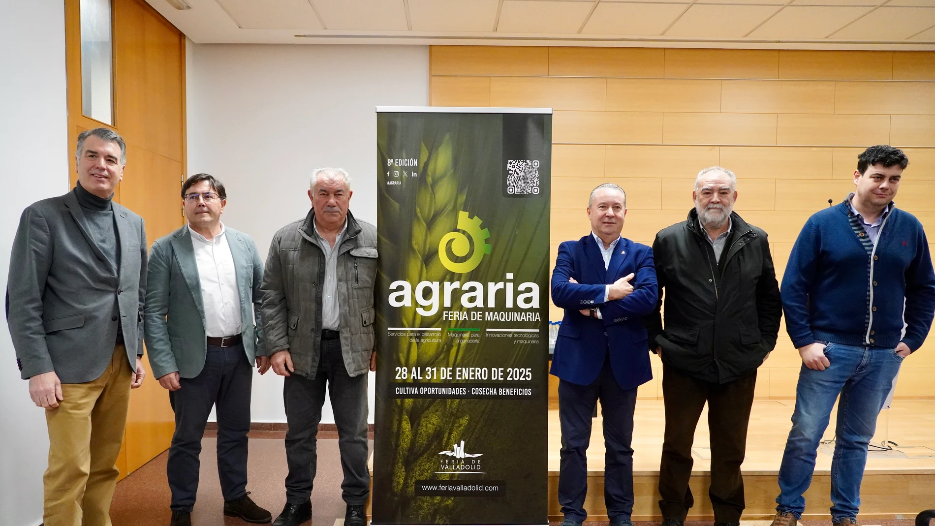 Los responsables de las organizaciones agrarias durante la presentación de Agraria