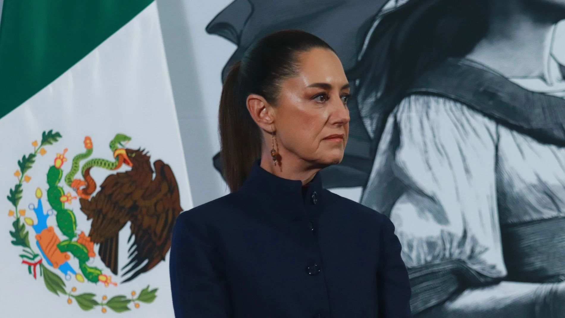 Mexico's President Claudia Sheinbaum, speaking during a briefing conference about the National Development Plan, which defines the economic, social and political priorities for the six-year term, and the evolution of the price of regular gasoline at the National Palace. on January 3, 2024 in Mexico City, Mexico. Europa Press/Contacto/Carlos Santiago 03/01/2025 ONLY FOR USE IN SPAIN