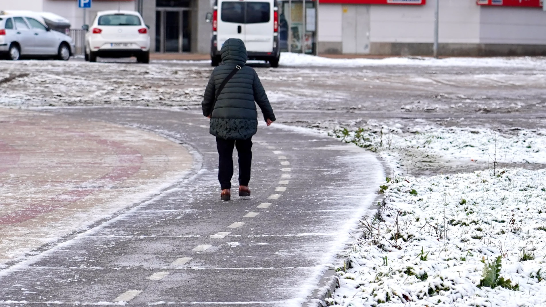 Nieve en la capital leonesa