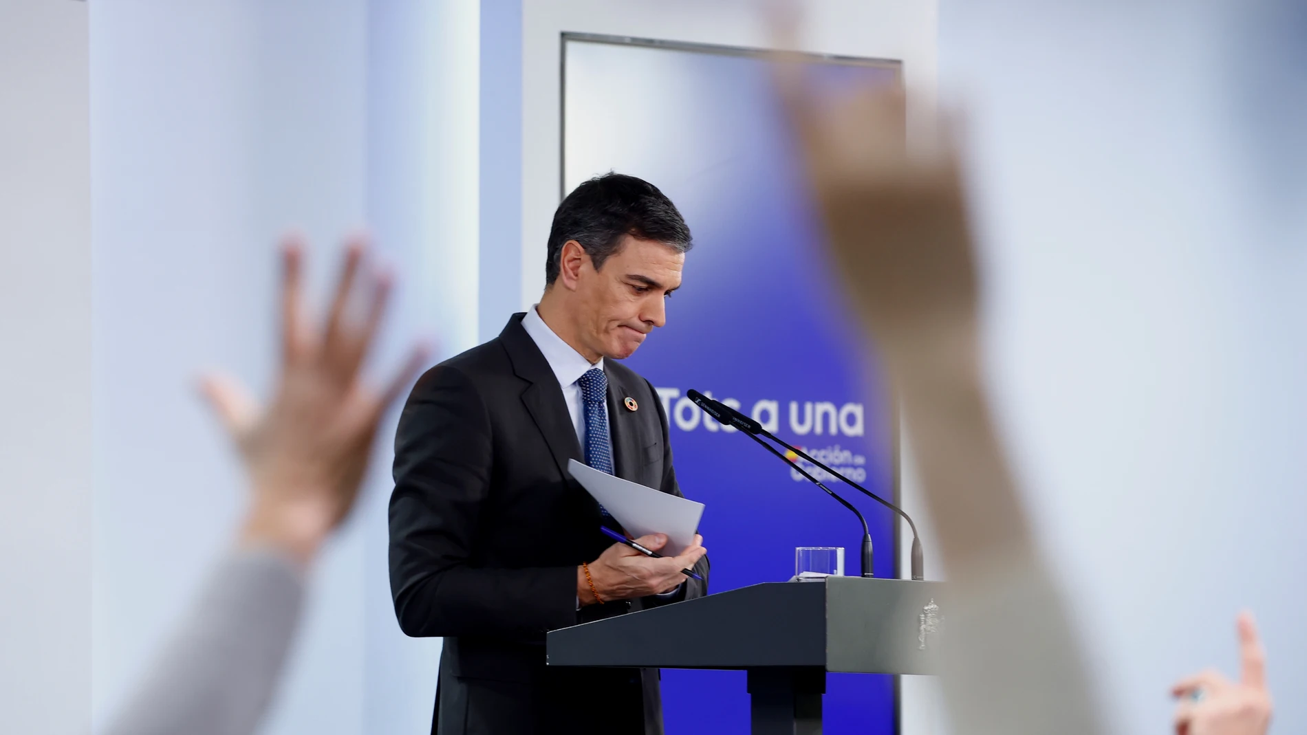 Comparecencia del presidente de Gobierno Pedro Sánchez tras la reunión del Consejo de Ministros. © Jesús G. Feria.