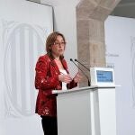 La consellera de Territorio, Vivienda y Transición Ecológica, Sílvia Paneque, en la rueda de prensa posterior al Consell Executiu