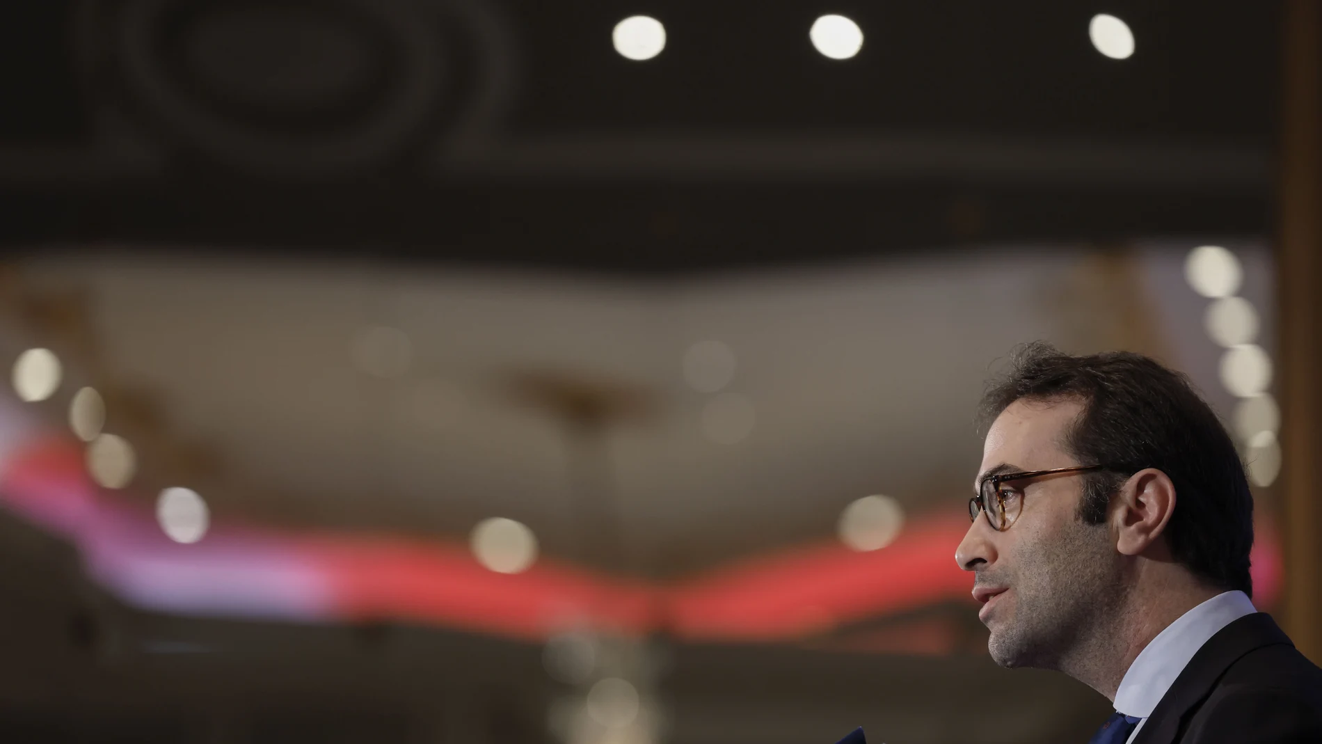El ministro de Economía, Comercio y Empresa, Carlos Cuerpo, participa un desayuno informativo organizado por Nueva Economía Fórum, este miércoles.