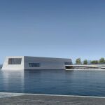 Imagen del diseño del Centro o Palacio de Congresos de Alicante, titulado "San Carlos"; nombre de una tercera fortaleza que existió en la ciudad y que se destruyó a finales del siglo XIX