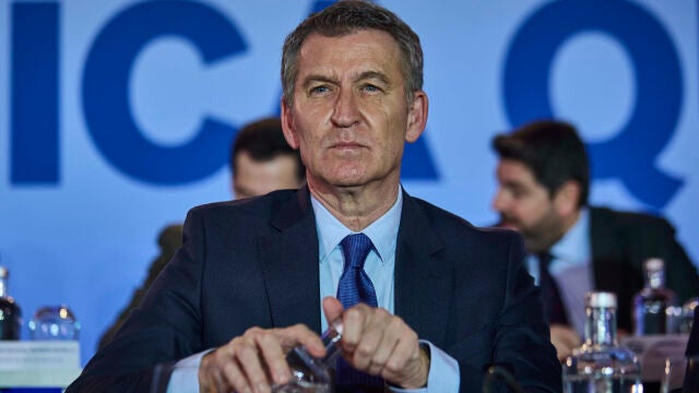 El líder del PP, Alberto Núñez Feijóo reúne a sus barones en Junta Directiva Nacional, este lunes, en Madrid ©