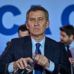 El líder del PP, Alberto Núñez Feijóo reúne a sus barones en Junta Directiva Nacional, este lunes, en Madrid ©