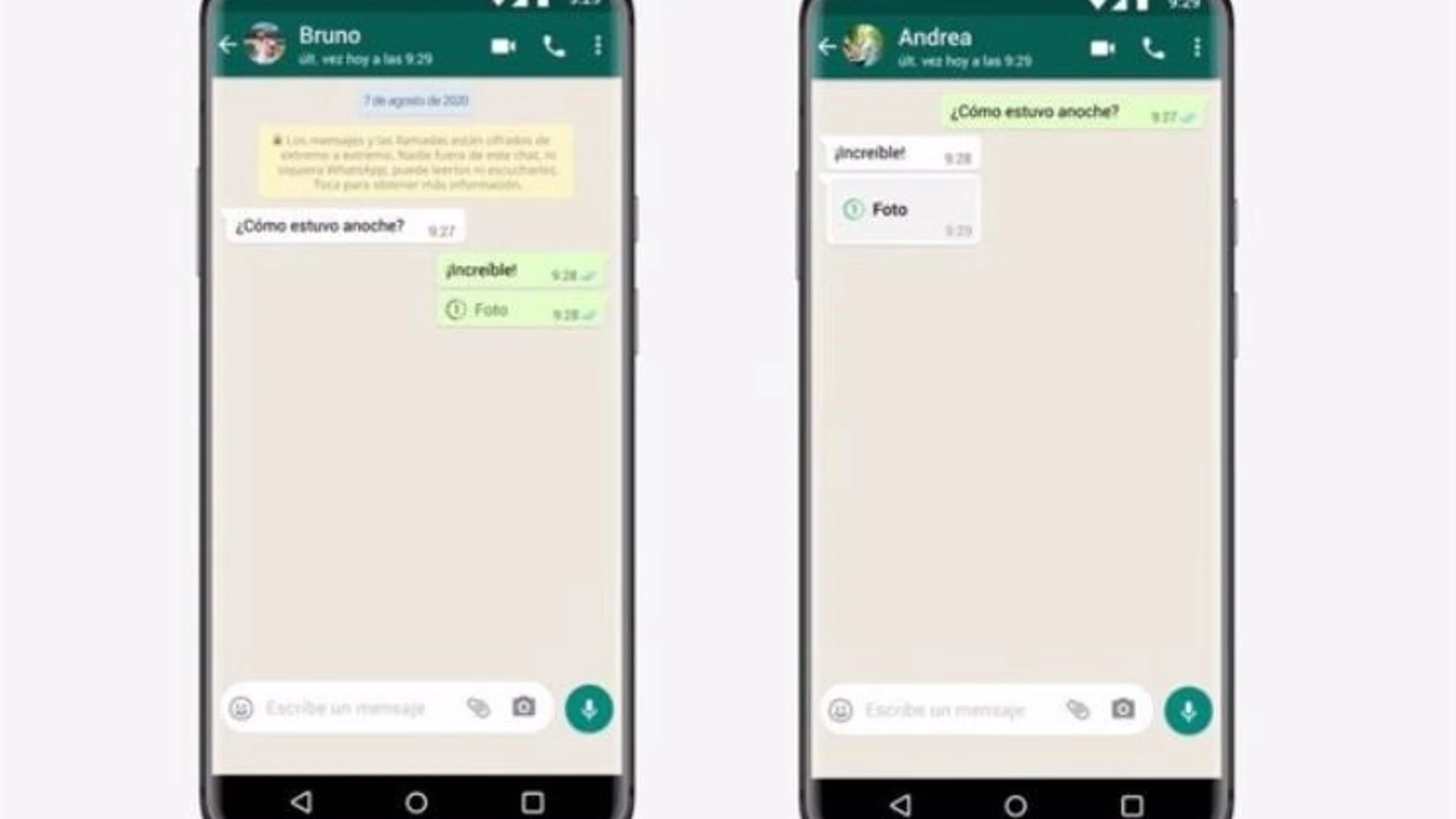 Captura de pantalla de los mensajes de visualización única en la interfaz de WhatsApp REMITIDA / HANDOUT por META Fotografía remitida a medios de comunicación exclusivamente para ilustrar la noticia a la que hace referencia la imagen, y citando la procedencia de la imagen en la firma 03/02/2025