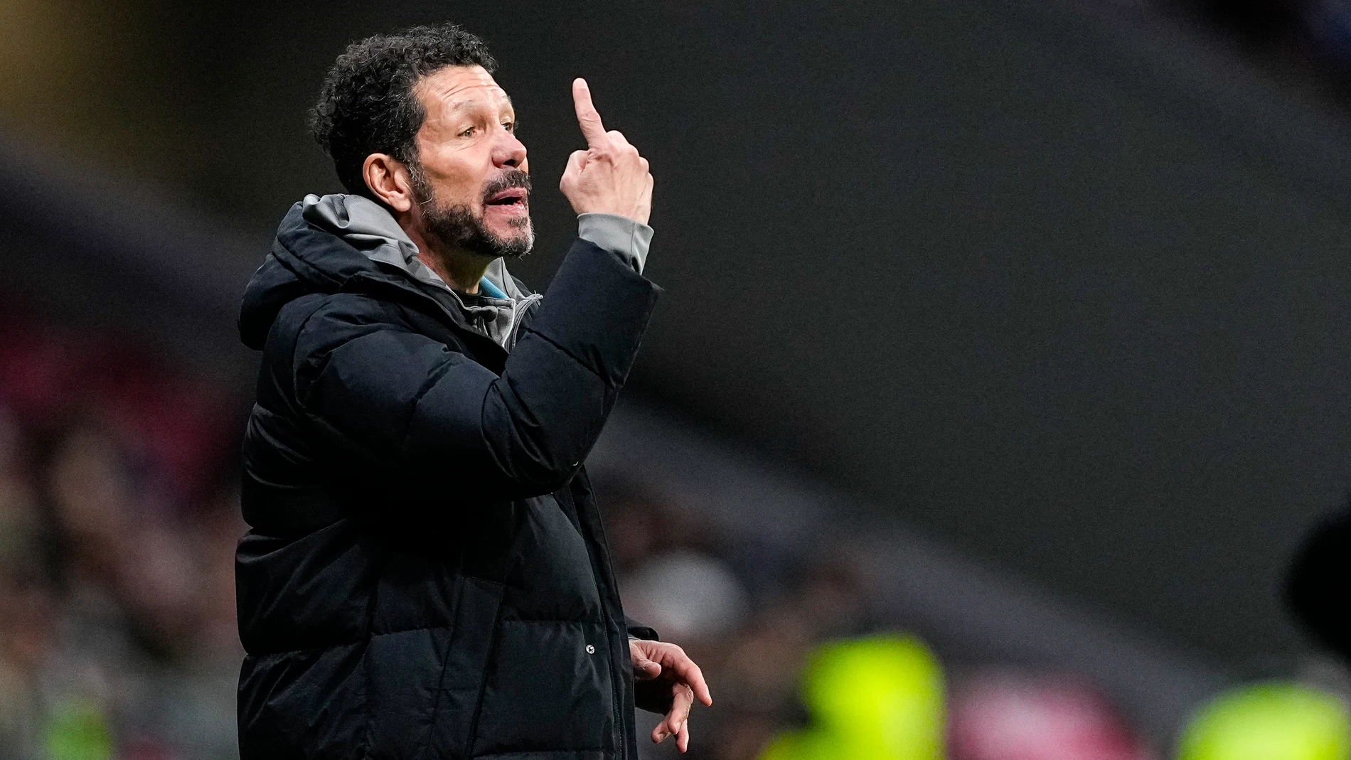 Diego Pablo "Cholo" Simeone, head coach of Atletico de Madrid, gestures during the Copa del Rey Quarter Final match between Atletico de Madrid and Getafe CF at Riyadh Air Metropolitano stadium on February 4, 2025, in Madrid, Spain. AFP7 04/02/2025 ONLY FOR USE IN SPAIN