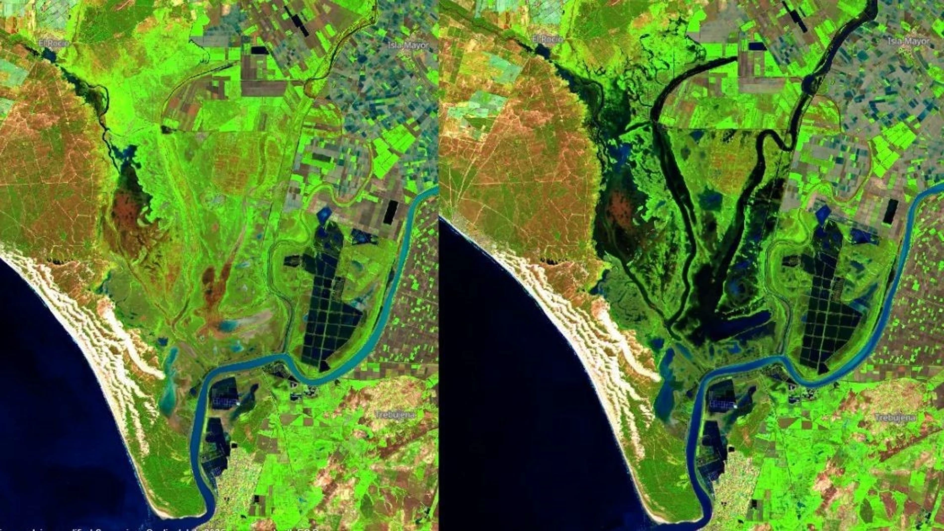 Doñana vista desde un satélite