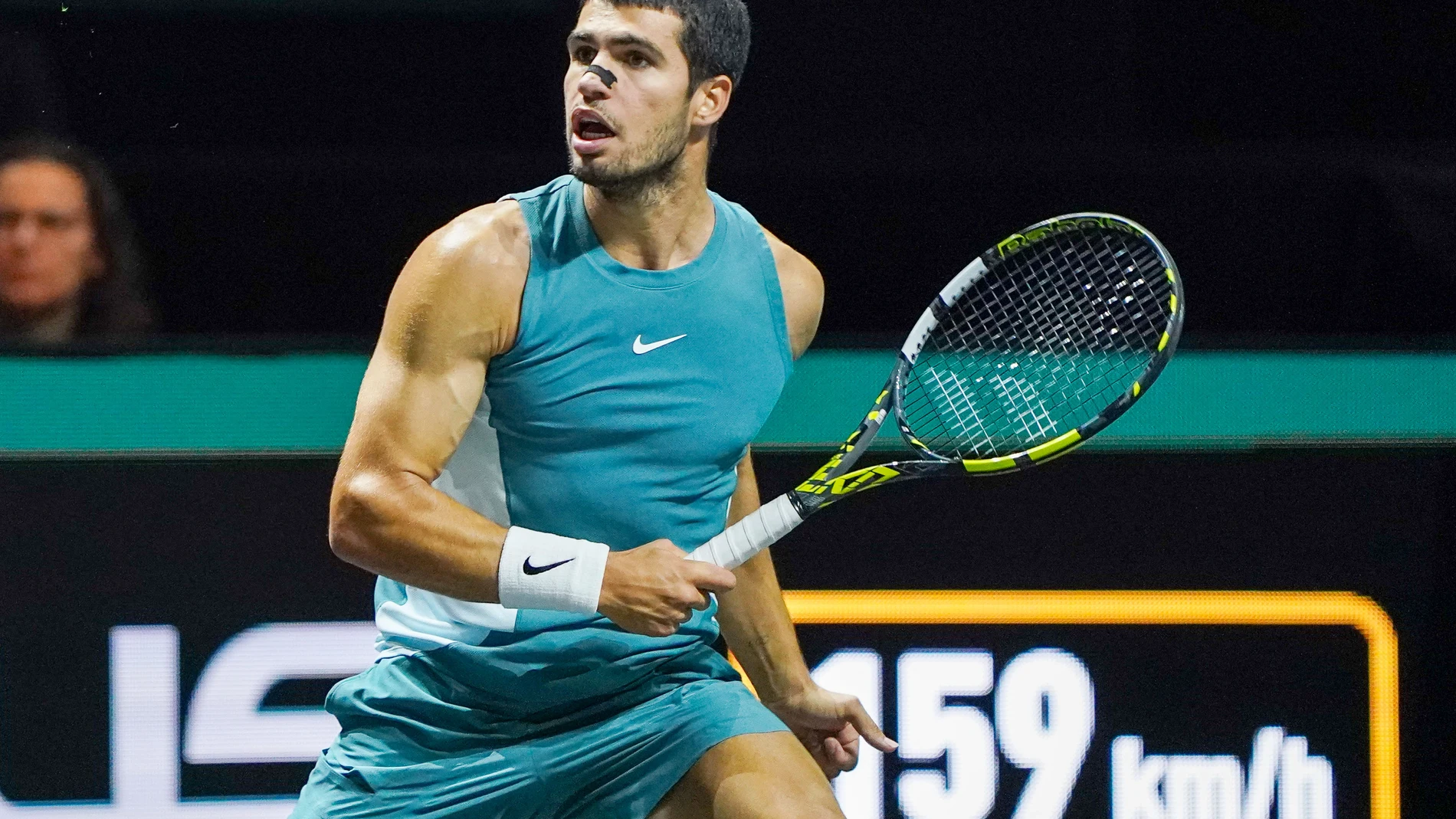 Carlos Alcaraz of Spain in action against Botic van de Zandschulp of The Netherlands during the ABN AMRO Open 2025, ATP 500 Tennis event on 4 february 2025 in Rotterdam, Netherlands - Photo Andre Weening / Orange Pictures / DPPI AFP7 04/02/2025 ONLY FOR USE IN SPAIN