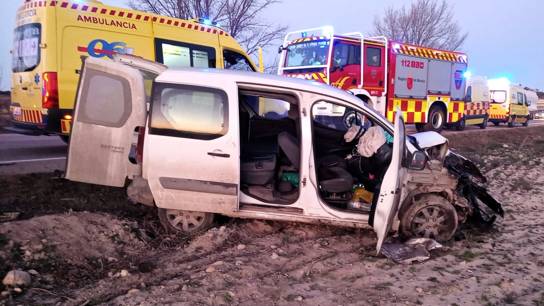 Accidente de tráfico en Caravaca de la Cruz con una persona muerta y tres heridas