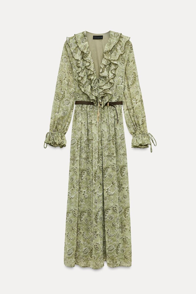 Vestido con estampado étnico.