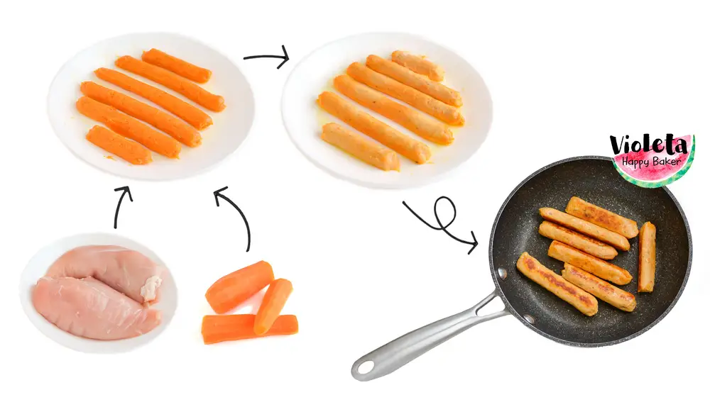 Pasos para preparar salchichas de pollo