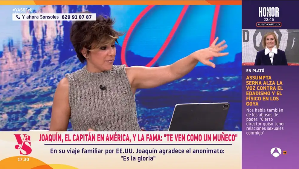 Sonsoles Ónega se sorprende con una foto de Joaquín desnudo