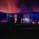 Actuación de los bomberos de Ponferrada nave en la localidad de Viloria 