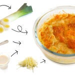 Puerro gratinado con bechamel