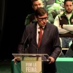 El presidente de la Generalitat, Salvador Illa, en el congreso de Unió de Pagesos en Mollerussa (Lleida), a 9 de febrero de 2025