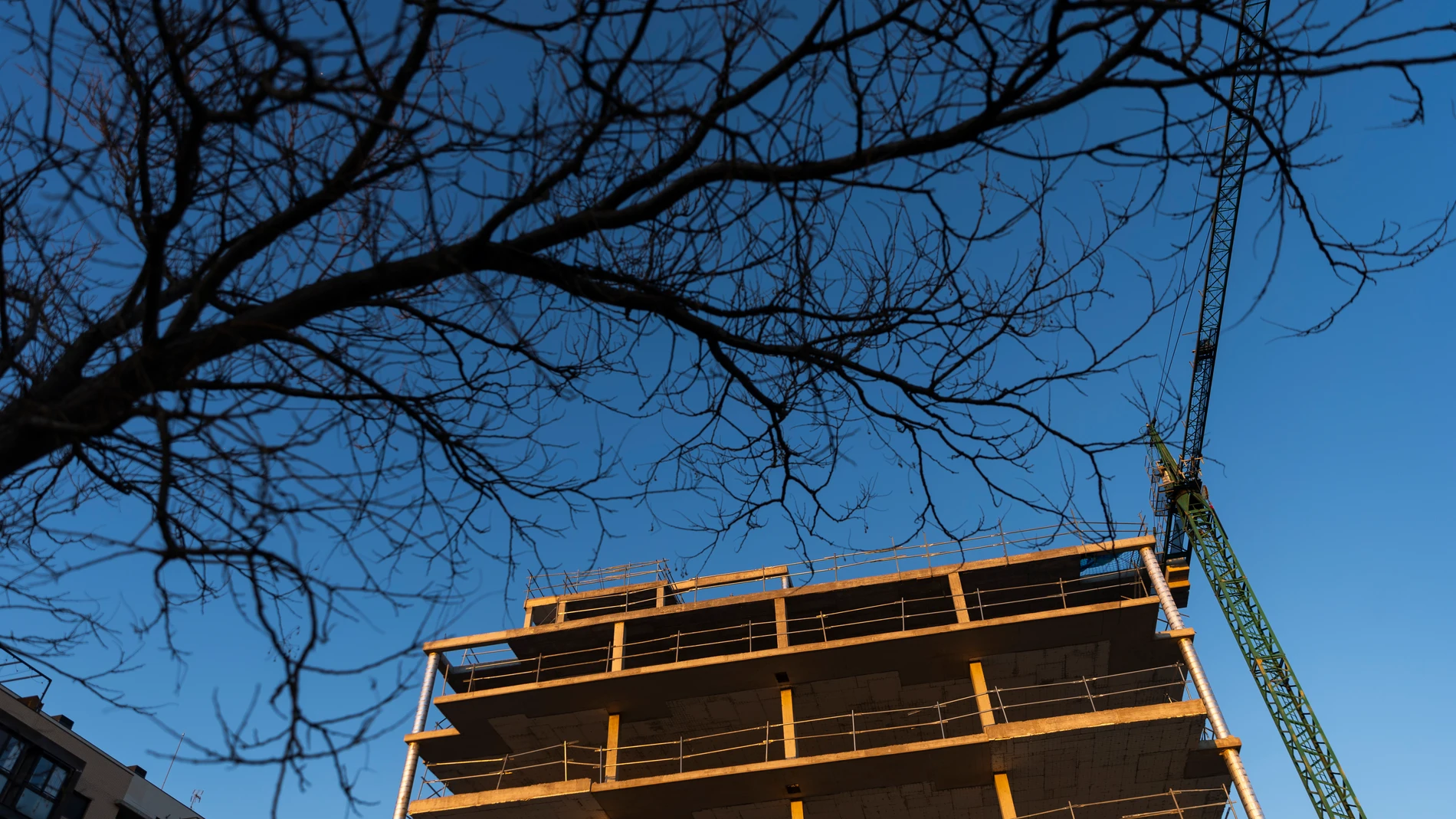 Edificio de viviendas en construcción en Madrid.