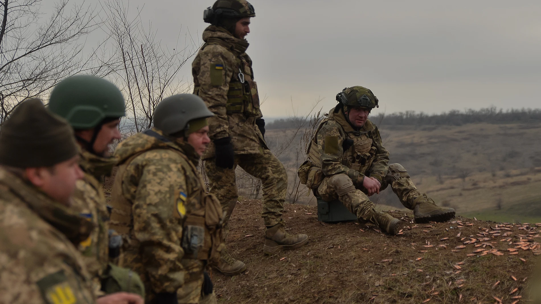 January 30, 2025, Donetsk Oblast, Donetsk Oblast, Ukraine: Soldiers with the 24th brigade train in the Donetsk Oblast. Ukrainian soldiers with the 24th brigade are currently fighting in the Chasiv Yar direction. Europa Press/Contacto/Madeleine Kelly 30/01/2025 ONLY FOR USE IN SPAIN