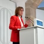 La consellera de Territorio, Vivienda y Transición Ecológica y portavoz de la Generalitat, Sílvia Paneque, en una rueda de prensa tras el Consell Executiu