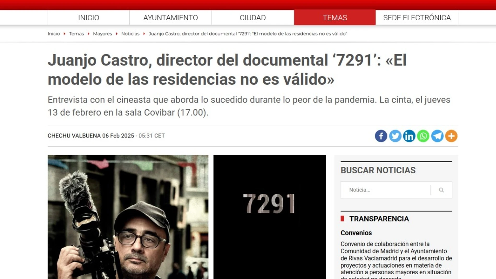La publicidad del Ayuntamiento del documental