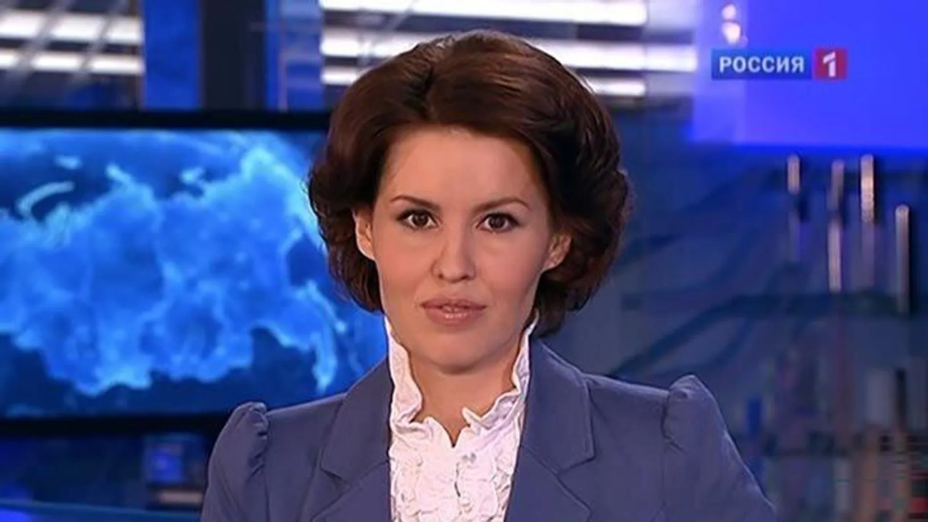Farida Kurbangaléyeva en un noticiario