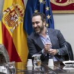 Víctor de Aldama en su comparecencia en el Parlamento de Canarias, en la comisión parlamentaria que investiga la compra de material sanitario por parte del Gobierno de Canarias durante la pandemia. 