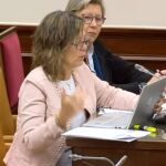La portavoz del Grupo Popular en la Comisión Mixta de la UE, Milagros Marcos, durante su intervención