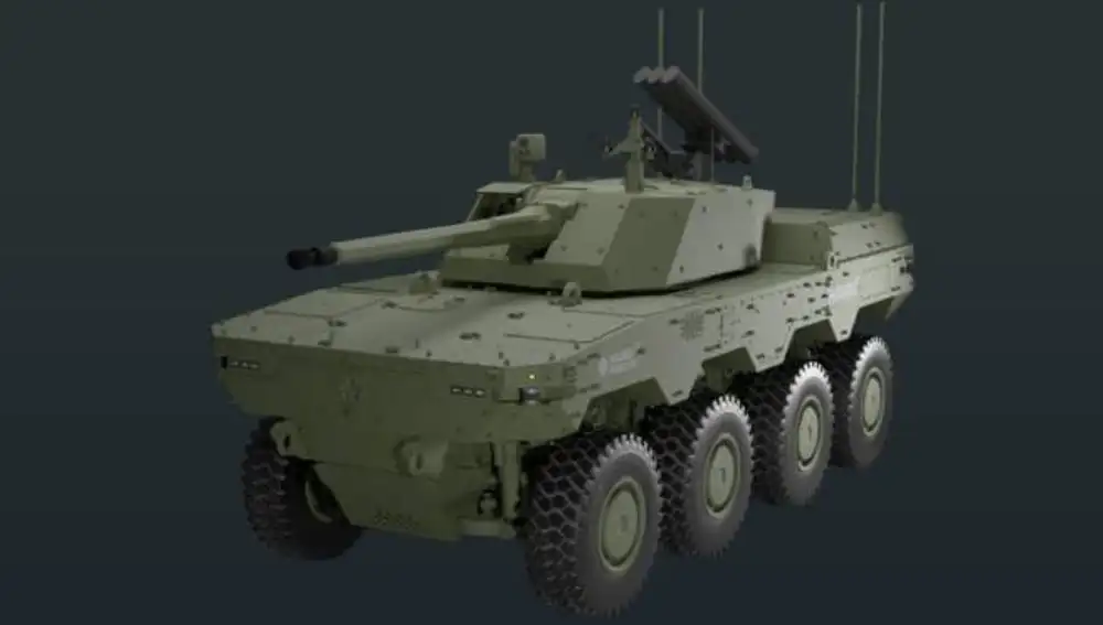 HAVOC RCV con la configuración antiaérea de Frankerburg con cañón de 30 mm y lanzador de misiles.