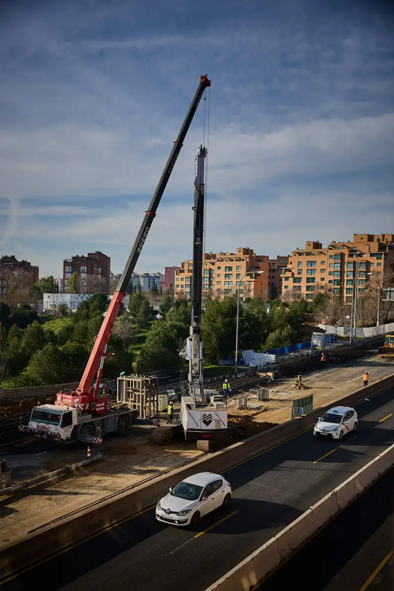 Obras de soterramiento de la autovía A5