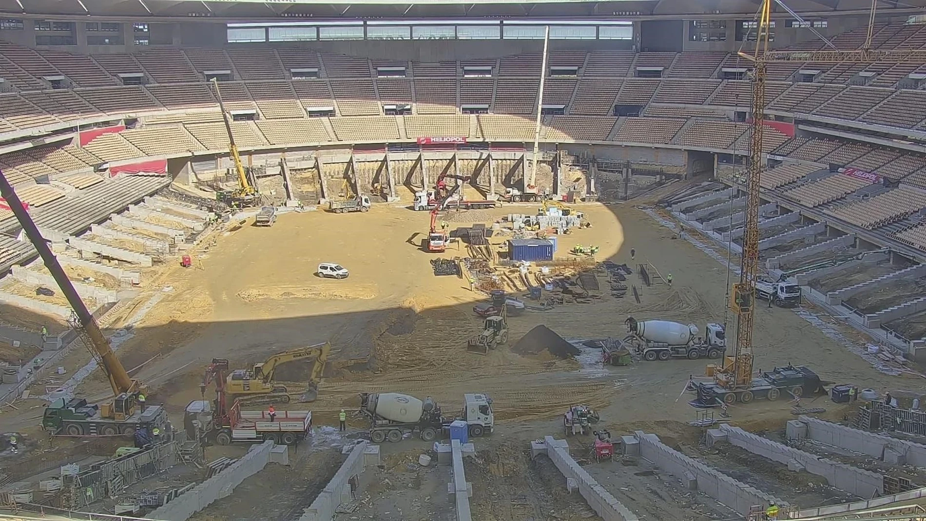 Obras en el interior del estadio de la Cartuja de Sevilla