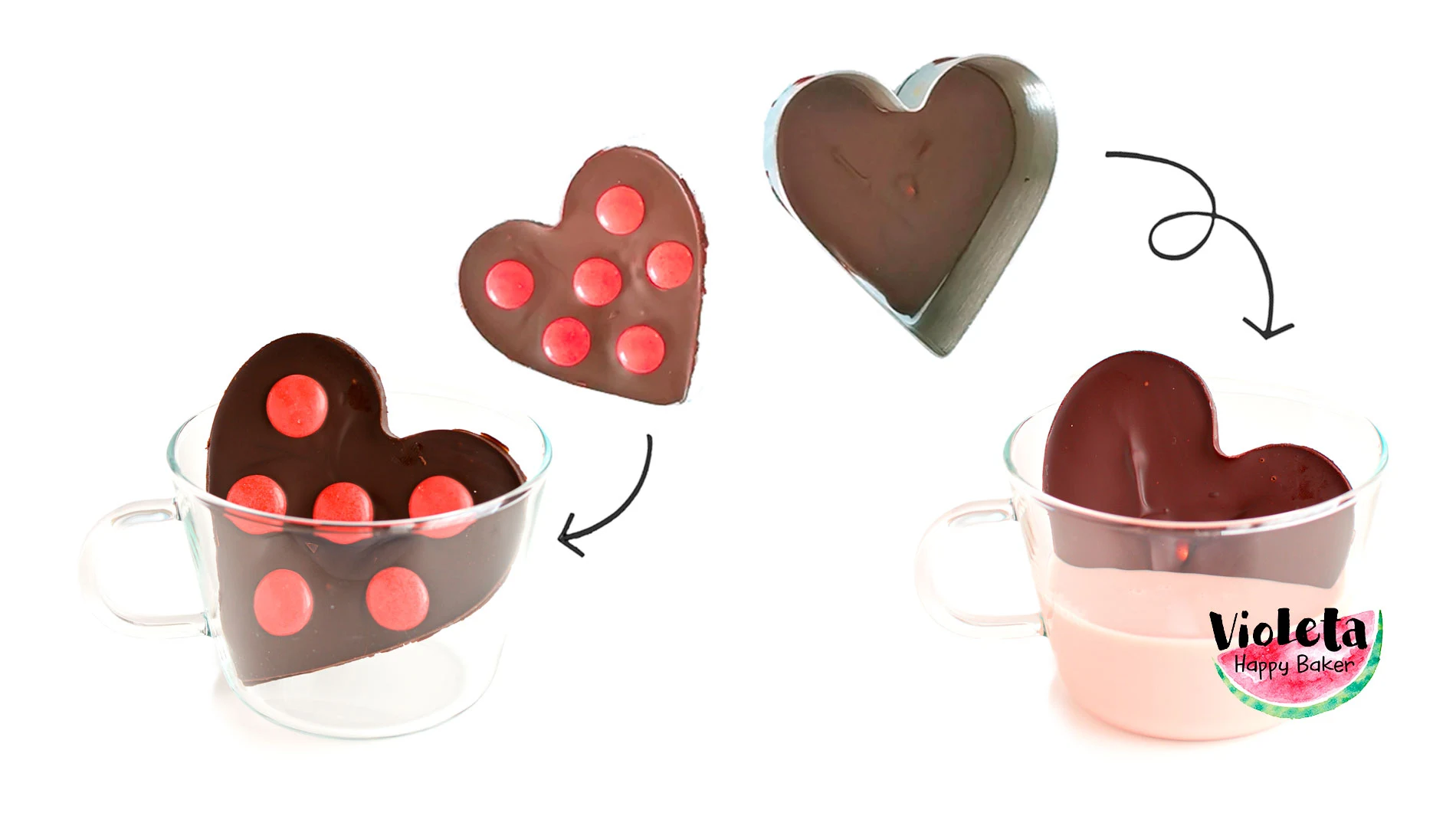 Chocolatinas con forma de corazón