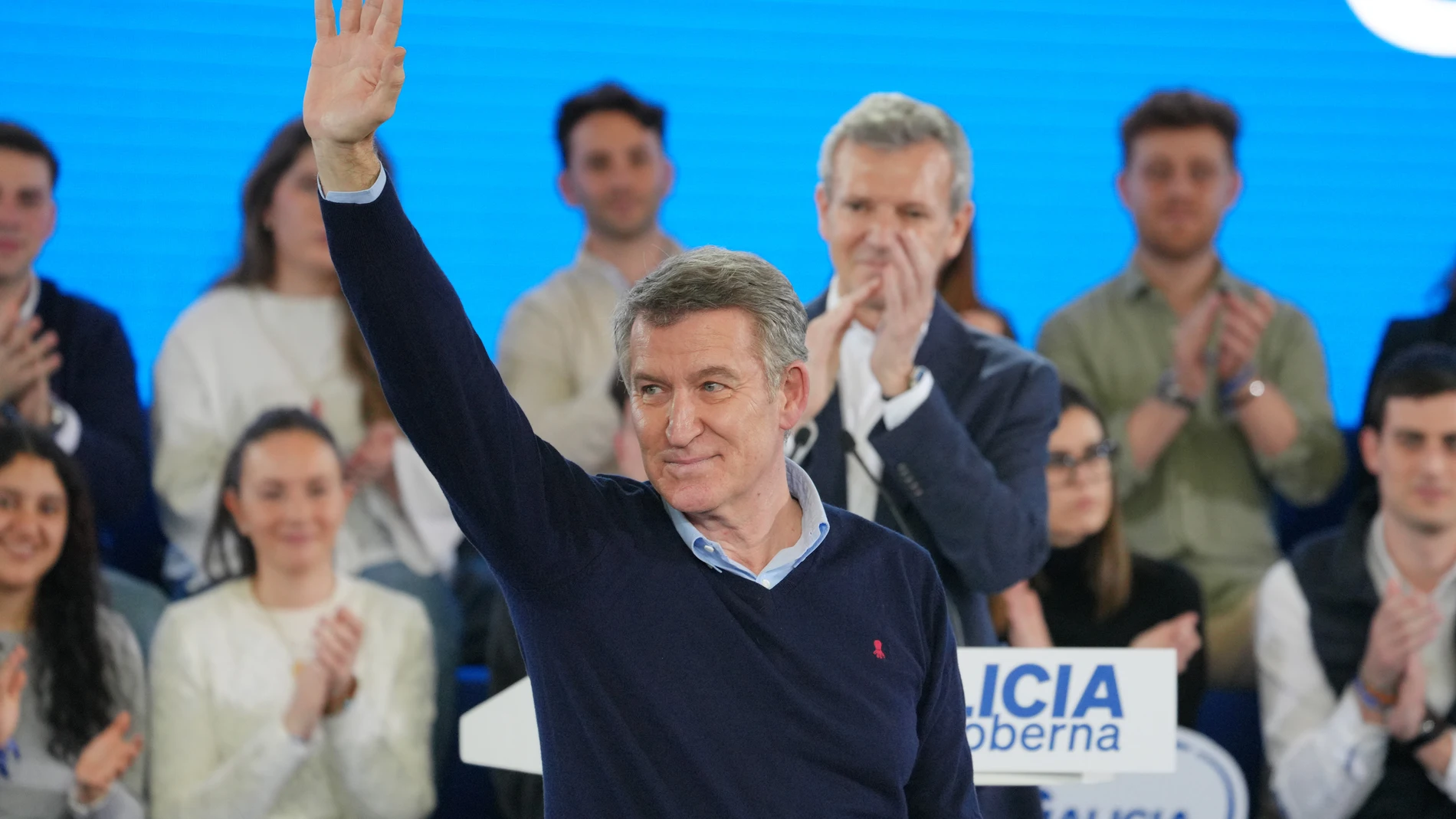 El presidente del Partido Popular, Alberto Núñez Feijóo, durante un acto del PP de Galicia, en el Multiusos Fontes do Sar, a 15 de febrero de 2025, en Santiago de Compostela, A Coruña, Galicia (España). El PP de Galicia ha celebrado bajo el lema ‘Galicia goberna’ un acto para conmemorar el aniversario de la victoria de Alfonso Rueda en las elecciones autonómicas del 18 de febrero de 2024. 15 FEBRERO 2025;PP;VICTORIA;RUEDA;ANIVERSARIO;18F Álvaro Ballesteros / Europa Press 15/02/2025