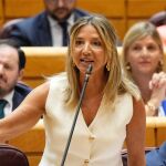 La portavoz del PP en el Senado, Alicia García, durante uno de los debates en la Cámara Alta