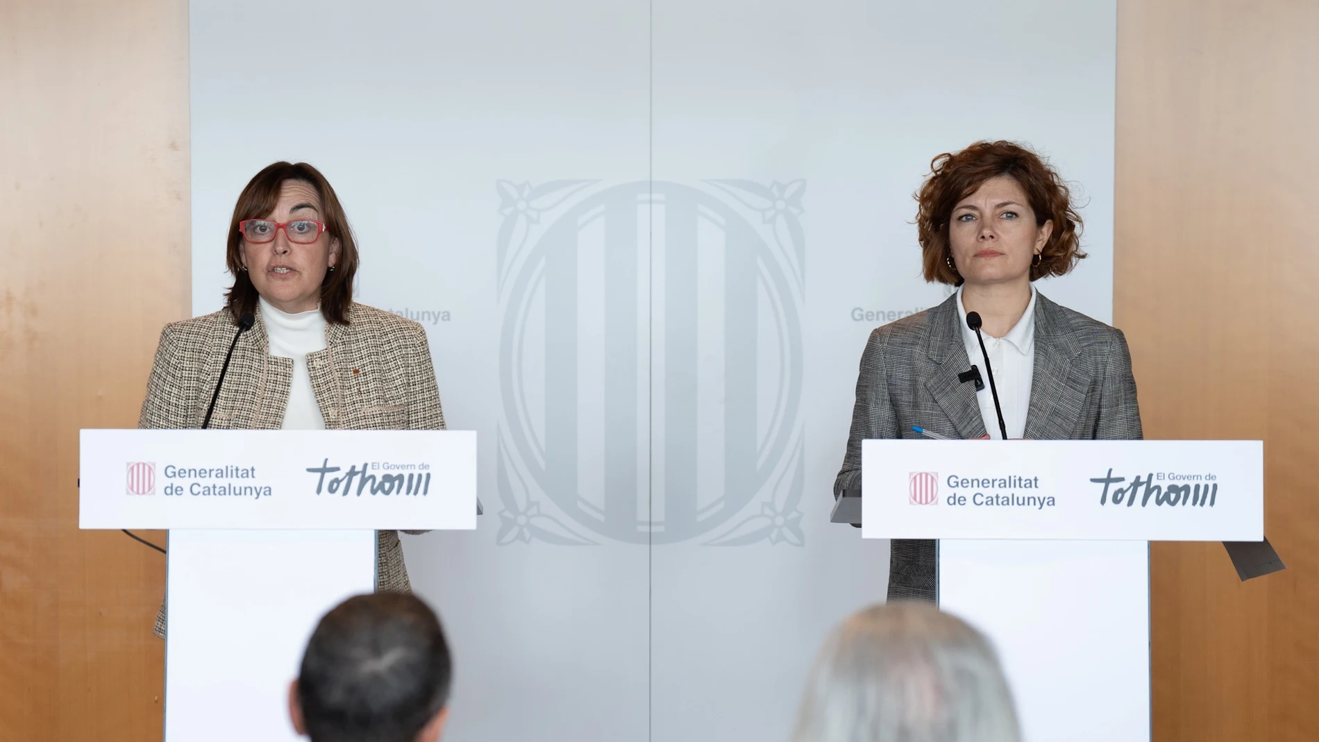La portavoz del Govern y consellera de Territorio, Vivienda y Transición Ecológica, Sílvia Paneque, y la secretaria general de ERC, Elisenda Alemany DAVID ZORRAKINO - EUROPA PRESS 17/02/2025